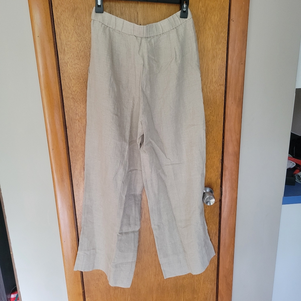 Eileen Fisher Organic Linen Wide Leg Trousers XS NWT - Picture 6 of 7